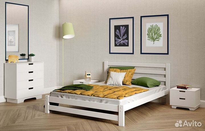 Кровать из натурального дерева 2-спальная 