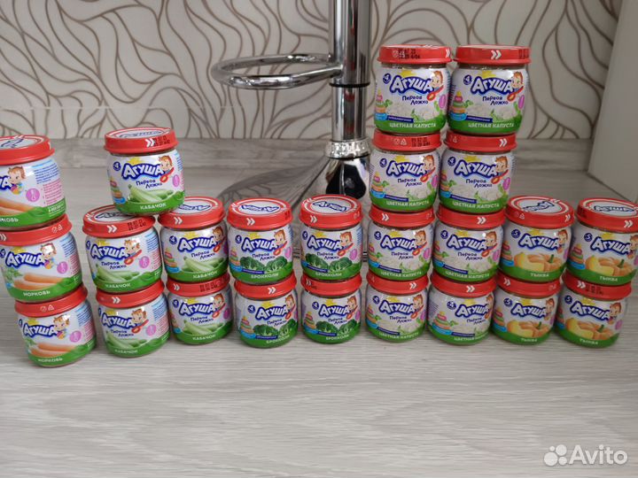 Детское питание пюре овощи и каша