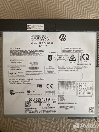 Штатная магнитола на volkswagen polo