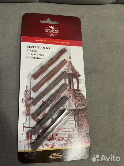 Набор для рисования сангина-сепия 6 брусков