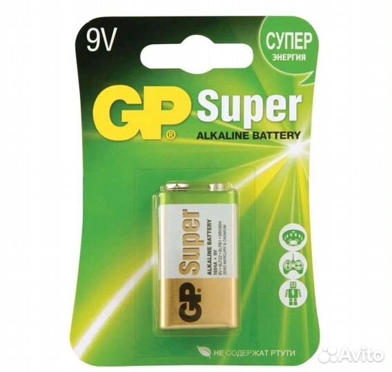 Батарейки GP Super Alkaline 1604 (Крона, 9V)