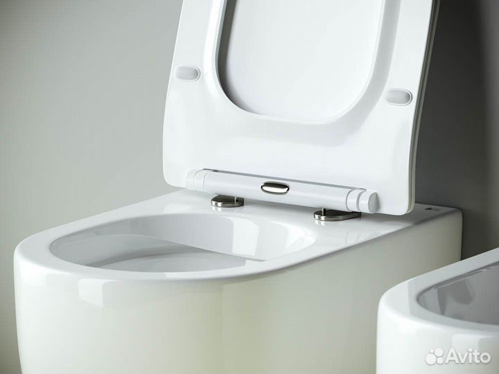 Унитаз приставной Ceramica Nova Metropol CN4004 безободковый, с крышкой микролифт