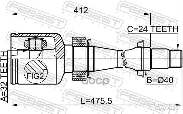 Шрус внутренний правый 32X40X24 0111-CDT220RH F