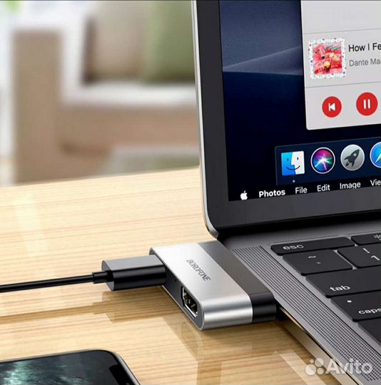 Type C разветвитель USB 3.0 to hdmi Borofone DH2