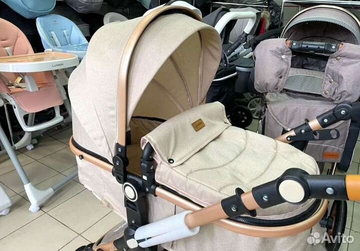 Коляска 3в1 трансформер Новая (крем )