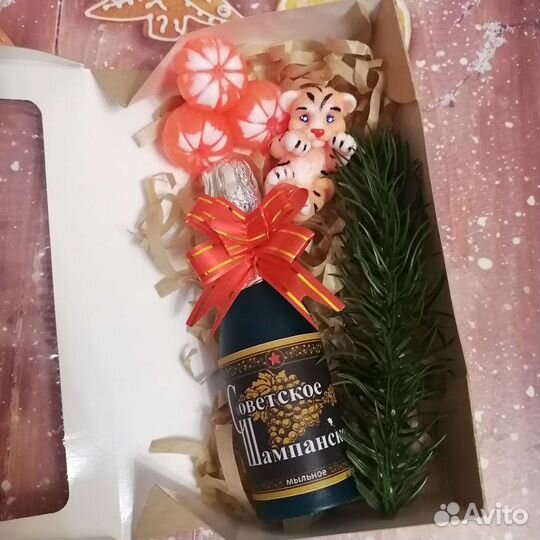 Новогоднее сувенирное мыло ручной работы мандарин