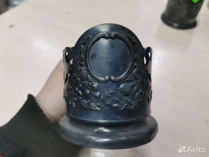 Подстаканник старинный мельхиор СССР (Ч)