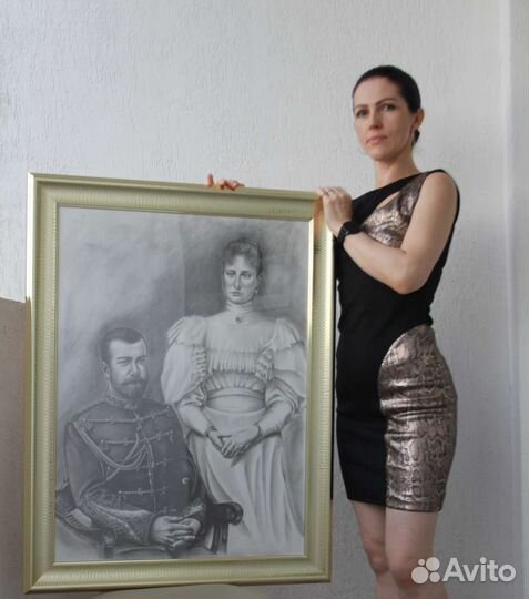 Картина. Портрет Николая ll с супругой