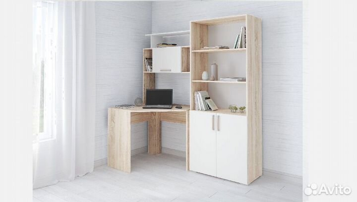 Компьютерный стол угловой Квартет 12 со стеллажом