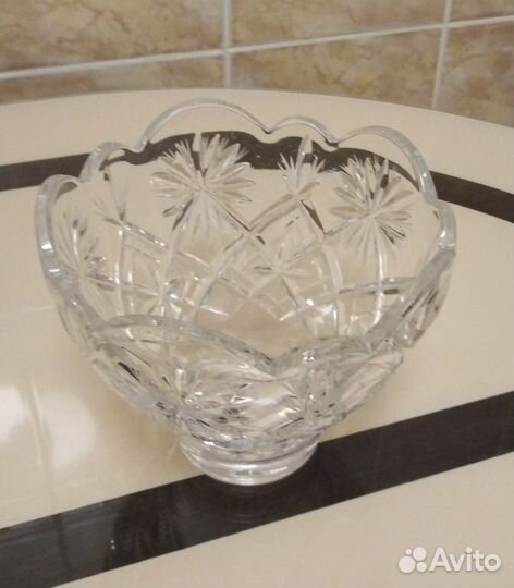 Салатницы хрустальные с резным краем,СССР,1975
