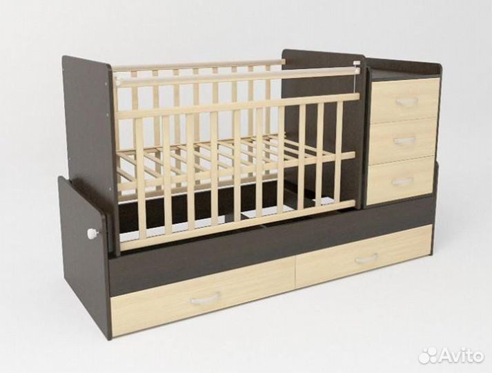 Детская кроватка трансформер с комодом