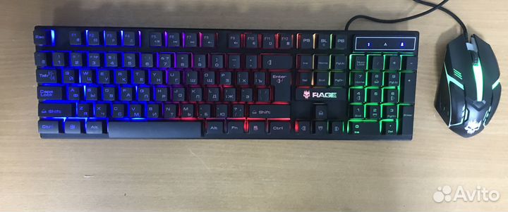 Игровой набор мышь, клавиатура Rage 100