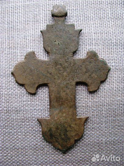 Старинный огромный наперстный крест-распятие