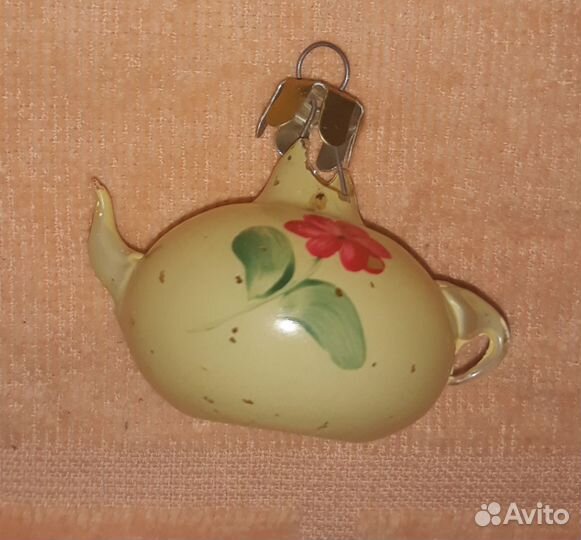 Елочные игрушки стекло СССР чайник(1930-1940 год)