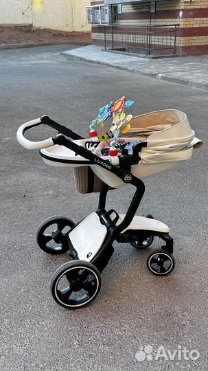 Коляска с автолюлькой foofoo 3 в 1 luxmom белая