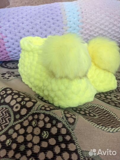 Тапочки домашние с помпоном