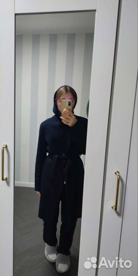 Пальто халат женское uniqlo с капюшоном