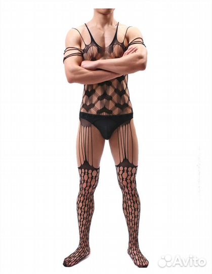 Боди мужское сеткой