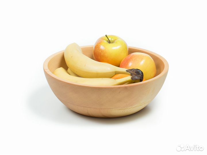 Тарелка деревянная большая глубокая D24 H9. Салатн