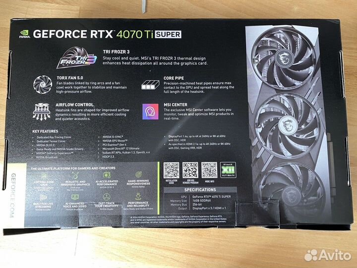 Видеокарта MSI GeForce RTX 4070 Ti super 16G gamin