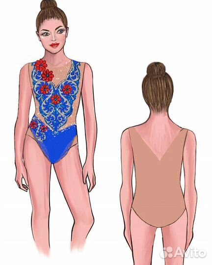 Эскиз купальника для художественной гимнастики