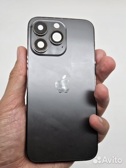 Корпус iPhone 13 Pro серый с трещиной на крышке