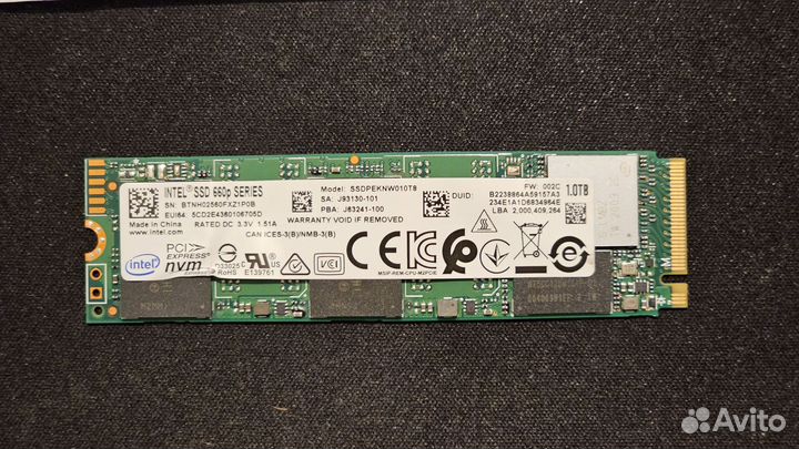 M.2 NVMe PCI-e 3.0 x4 SSD Intel 660p Series 1Tb