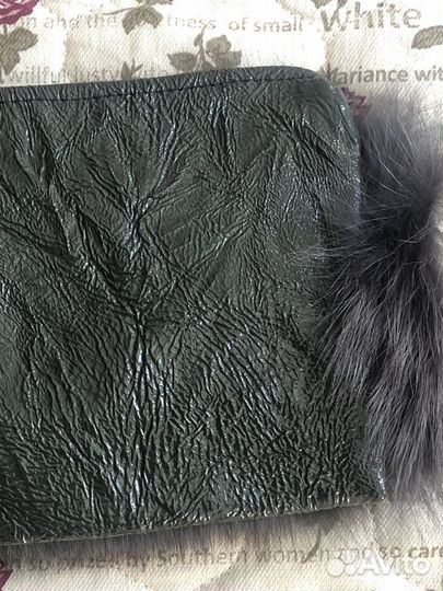 Сумка клатч с мехом