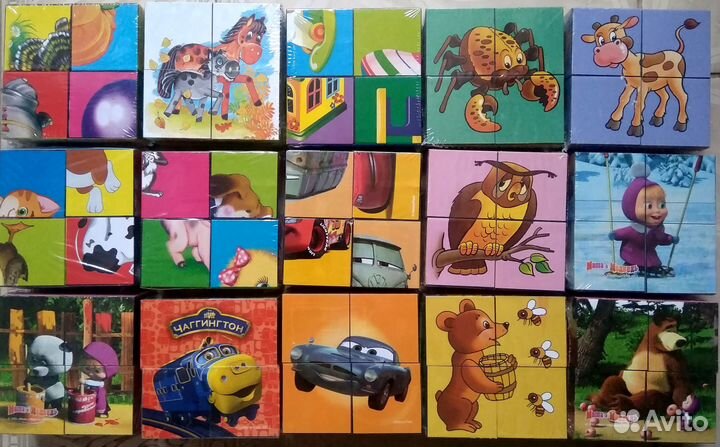 Кубики 4, 6, 9, 12 шт. в наборе новые