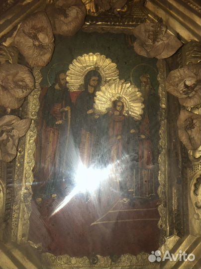 Старинная икона Введение Богородицы Во Храм