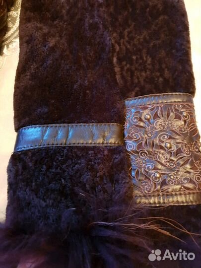 Шуба из каракуля с чернобуркой