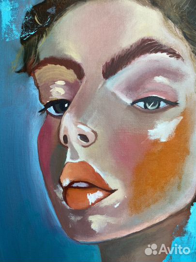 Картина маслом на холсте портрет девушки