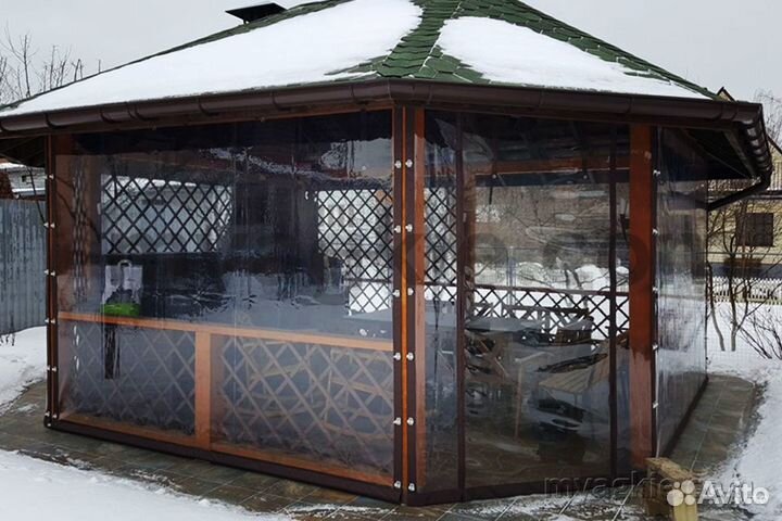 Пленка пвх (тпу) мягкие окна / шторы на беседку