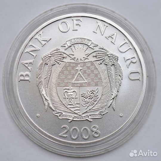 Монета 2008 год. Серебро 999. Вес 31,1 гр. С Новым