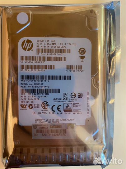 Диск для Сервера HP Gen8 Gen9 и Gen10