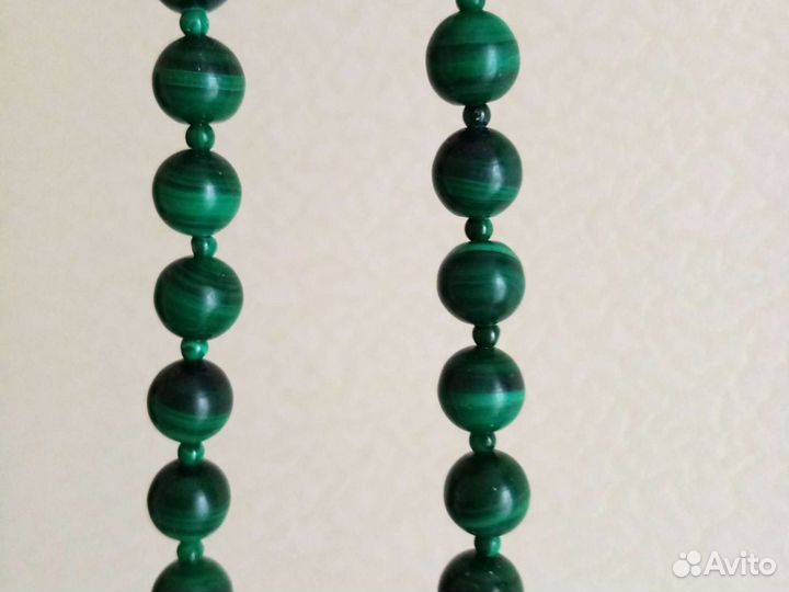 Бусы Уральский малахит натуральный