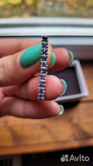 Серьги с натуральными танзанитами. Доставка ноль)