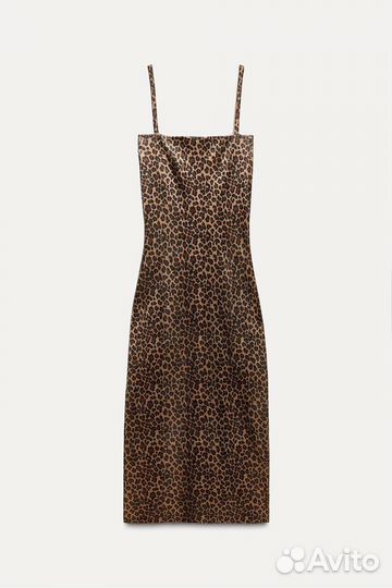 Вязаное платье фольгированное animal print Zara