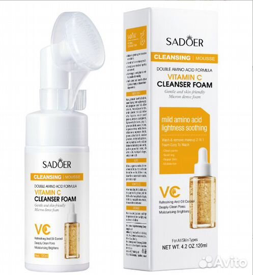 Мусс-пенка для умывания vitamin C, sadoer (Китай)