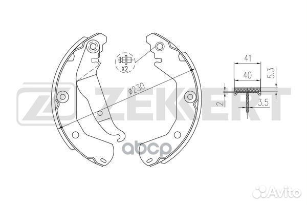 Колодки торм. бараб. задн. Chevrolet Aveo (T300