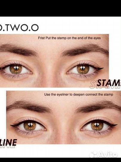 Подводка для глаз со штампом черная для макияжа