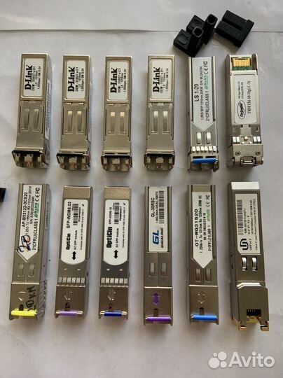 SFP модули, медные, оптические, RJ-45, 15шт