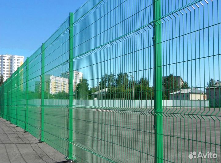 Забор из 3D сетки коричневой промышленная зона