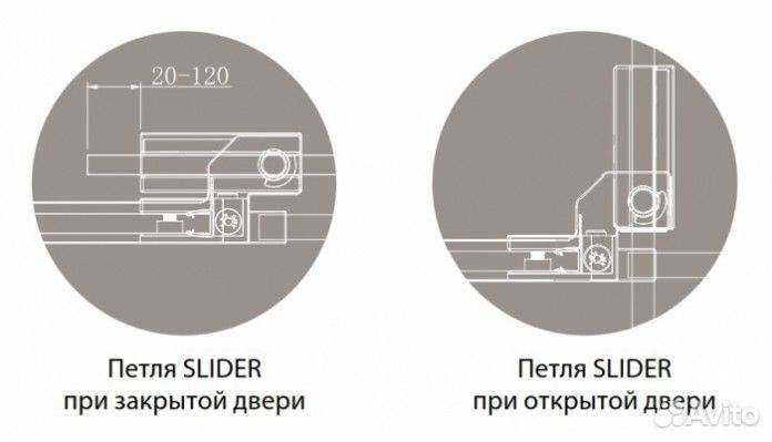 Душевая дверь Cezares slider-B-1-90/100-grigio-boro