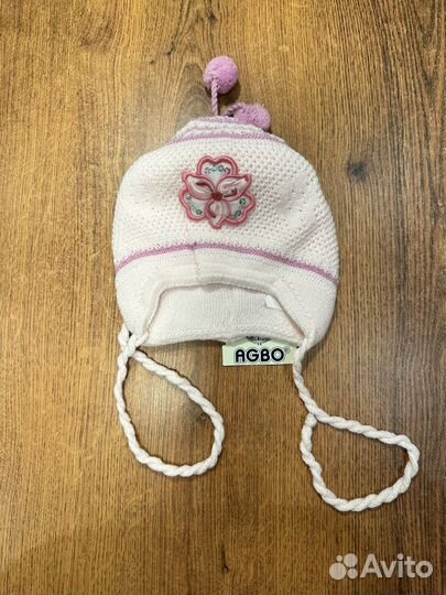 Шапка с завязками для девочек