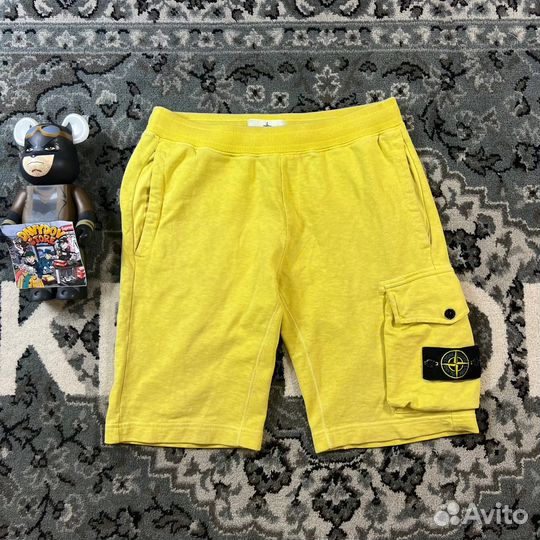 Stone Island Cotton Shorts Yellow