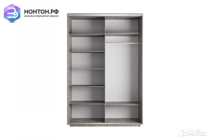 Шкаф-купе 2-х дверный Нонтон фото №1010 / бетон