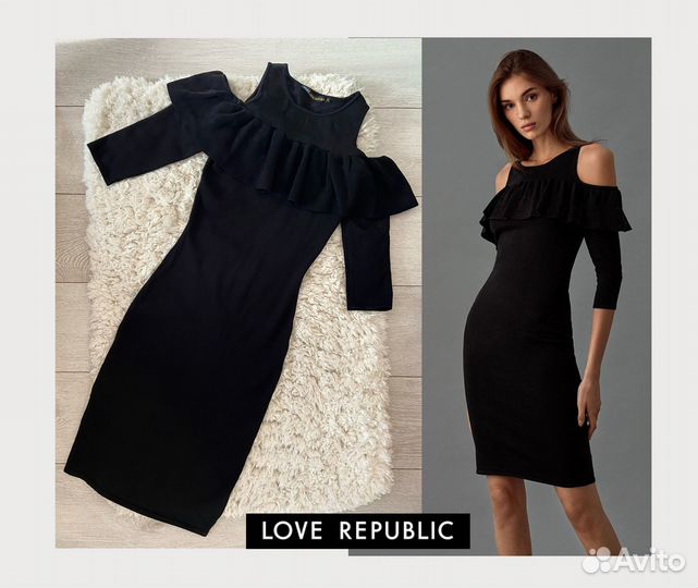 Новое платье Love Republic черное лапша 40
