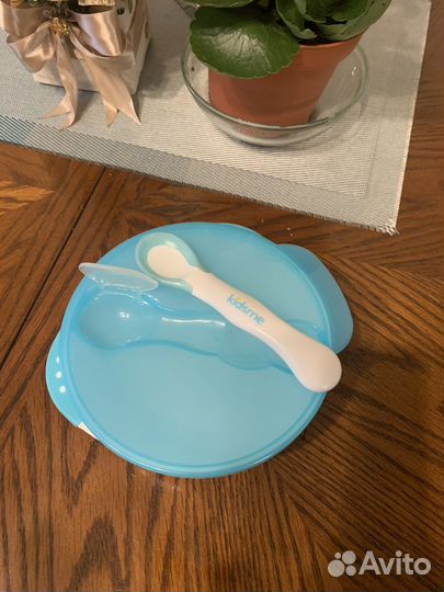 Тарелка с ложкой на присоске