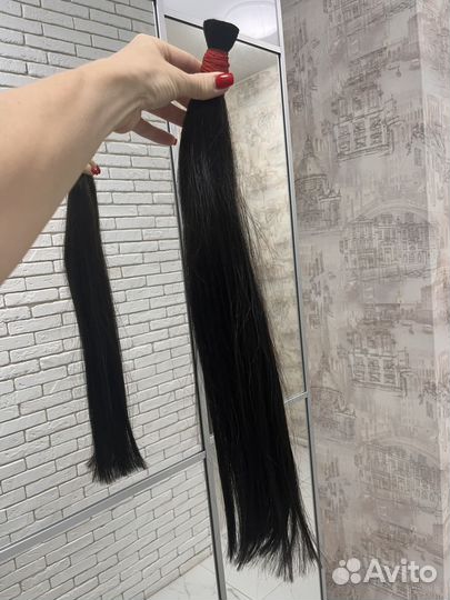 Волосы для наращивания черные 50 см